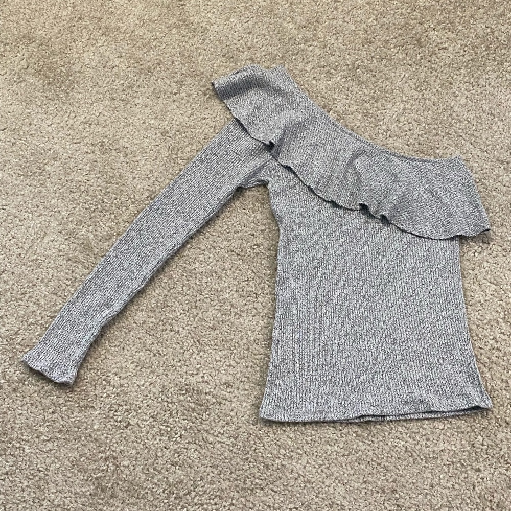 Small Express One Eleven One-Shoulder Ruffle Top